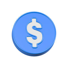Fototapete - Dollar coin sign button 3d rendering 