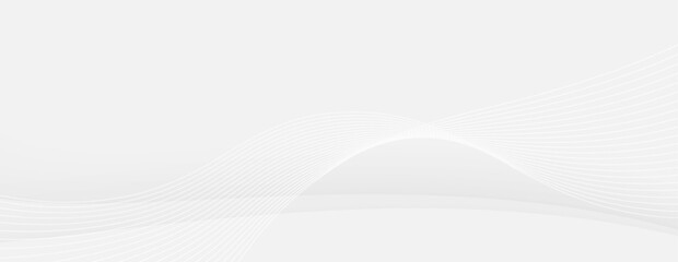 Fototapete - Minimalist white lines abstract clean backdrop curve modern