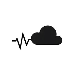 Leinwandbilder - An illustrated minimalist cloud heart rate icon, symbolizing the emotional connection between technology, environment and data analysis.