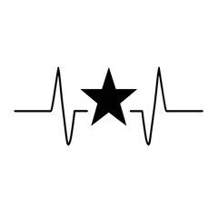 Poster - Heartbeat with star icon.