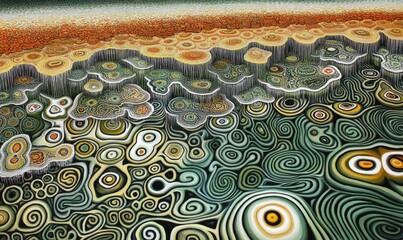 Poster - Abstract swirling landscape; digital art; nature; design; background; website; texture; illustration