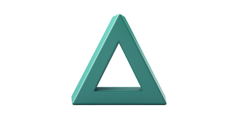 Poster - 3D Teal Triangle Shape. Geometric Design And Minimalist Aesthetic Isolated On Transparent Background