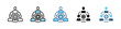 © SARMANICON - COMPANY VALUES icons with various styles and colors of honesty, boldness, collaboration, customer loyalty, learning, performance, innovative, trust icons live stroke editable