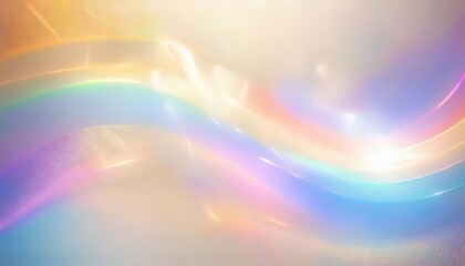Aufkleber - ethereal light spectrum on soft translucent surface with abstract prismatic glow and flowing pastel hues, ideal for modern web design, luxury branding, or minimal print layout with copy space


