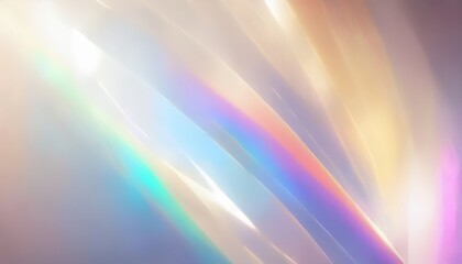 Aufkleber - ethereal light spectrum on soft translucent surface with abstract prismatic glow and flowing pastel hues, ideal for modern web design, luxury branding, or minimal print layout with copy space


