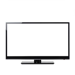 modern television isolated on white background for presentations and advertising use cases.