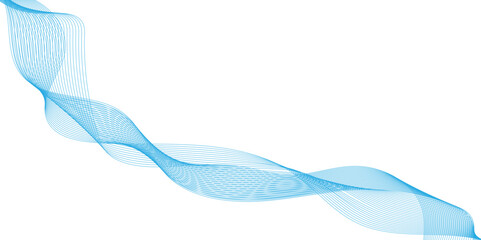 Canvas Print - abstract vector with blue wavy lines background, gradient blue isolated on white background in conce