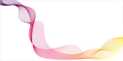 Canvas Print - abstract modern golden or pink wave lines background, abstract colorful wave with dotted lines on wh