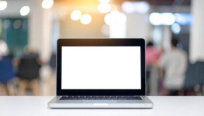 Poster - Laptop Mockup Template at an Office - Monitor, Tablet and Computer Screen - Application Design, Web Design and UI Interface Design, Screen - Asset for Presentation of Graphic Design for Portfolio