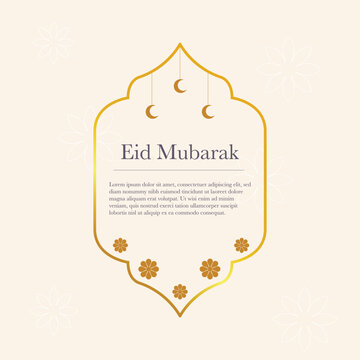 Greeting Card For Eid Mubarak Vector Design.