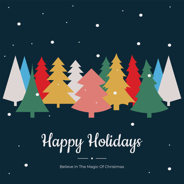 Merry Christmas And Happy New Year Card Vector Design.