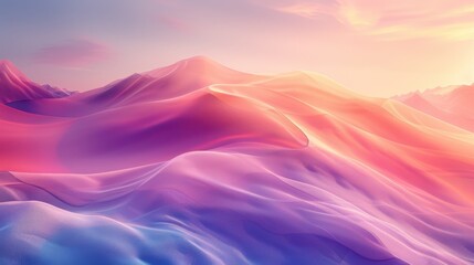 Poster - A serene abstract background with soft pastel gradients blending from lavender to peach, subtle light reflections adding depth, modern minimalistic style, perfect for app UI or web design