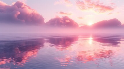 Poster - A serene abstract background with soft pastel gradients blending from lavender to peach, subtle light reflections adding depth, modern minimalistic style, perfect for app UI or web design