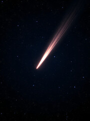 Wall Mural - Meteor blazing across space; cosmic background. Use Science, astronomy