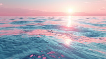 Poster - Serene gradient backdrop in baby blue and blush pink, smooth color flow, delicate light reflections, modern and minimalist, perfect for digital presentations