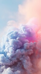 Poster - Colorful Cloud Formation with Soft Pastel Hues and Ethereal Swirls Captured in Tranquil Atmosphere for Creative and Artistic Projects