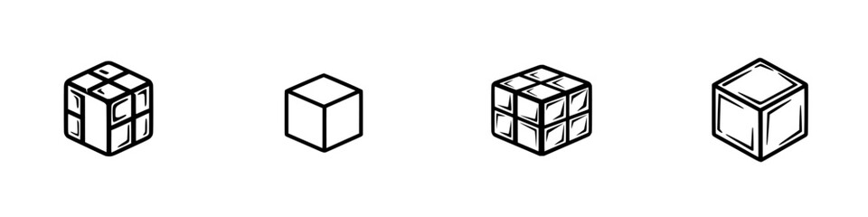 Poster - Vector illustration icons of cubes showcasing various designs and patterns for creative projects and visual communication