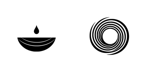 Poster - Vector illustration icons representing water drop and whirlpool designed for minimalistic aesthetics and broad applications