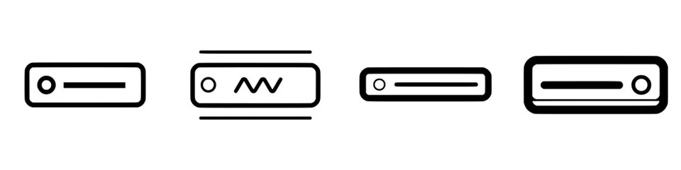 Poster - Unique vector illustration icons representing buttons or controls for various applications and settings in a minimalistic design