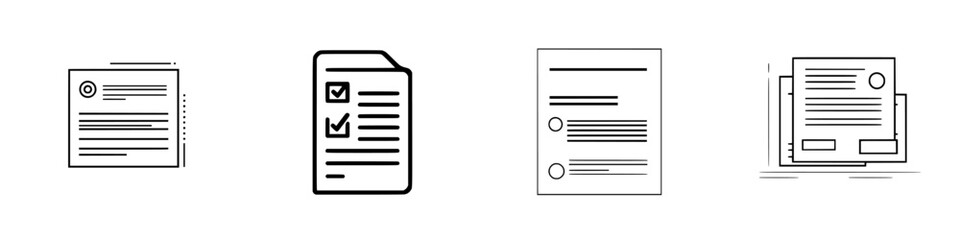 Poster - Vector illustration icons representing documents, forms, and checklists for digital use in various applications