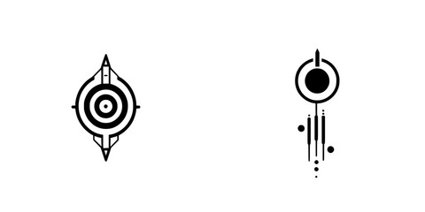 Poster - Intricate vector illustration icons featuring geometric patterns and abstract designs for artistic projects