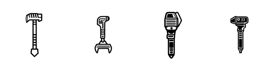 Poster - Vector illustration icons of various tools for construction and repair, suitable for maintenance and DIY projects