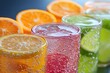 © D - Refreshing Citrus Beverages with Bubbly Sparkling Water for Summer Celebrations