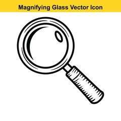 Fototapete - Magnifying Glass Icon Vector Outline – Search Symbol Illustration. magnifying, glass, icon, vector, outline, search, symbol
