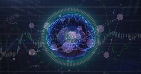 Poster - Image of brain over data processing