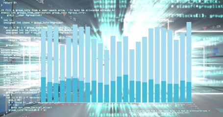Aufkleber - image of digital data processing over glowing lights