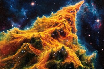 Wall Mural - Cosmic landscape of swirling nebulae