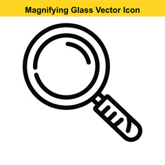 Fototapete - Magnifying Glass Icon Vector Outline – Search Symbol Illustration. magnifying, glass, icon, vector, outline, search, symbol