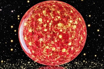 Wall Mural - Red sphere in space