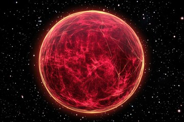 Wall Mural - Fiery celestial sphere amidst stars