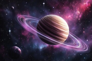 Wall Mural - Cosmic ringed planet (4)