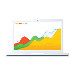 Poster - Laptop showing financial market growth chart