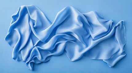 Poster - Elegant light blue fabric draped on a blue background.