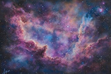 Wall Mural - Cosmic Nebula Painting