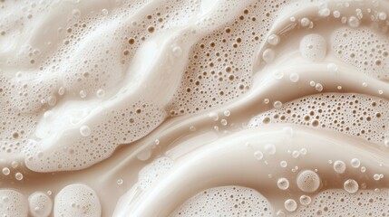 Poster - Close-up of beige creamy textured surface with air bubbles.