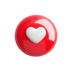 Poster - Captivating 3D render of a vibrant red circle with a luminous white heart