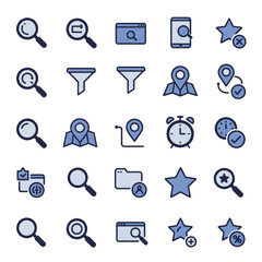 Fototapete - Flat vector icon set for web and social media