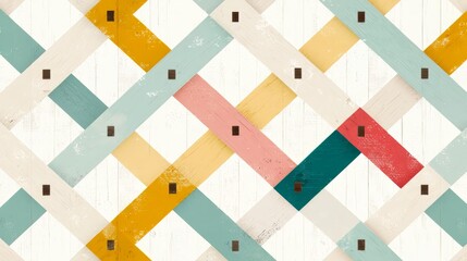 Aufkleber - Colorful pattern of squares and rectangles on a white background. The squares and rectangles are in different colors and sizes, creating a visually interesting design