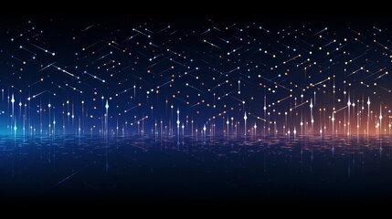 Leinwandbilder - Computer generated image of a cityscape with a blue sky and a large number of stars. The stars are scattered throughout the sky and the cityscape is filled with a variety of colors