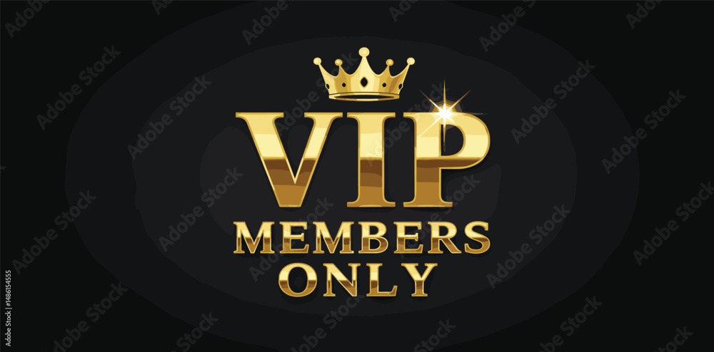 Premium Black and Gold VIP Card Design with Crown – Exclusive Members ...