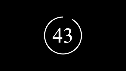Poster - Number 50 countdown with modern minimalist design. Animated number 50 countdown graphic on black background with modern minimalist design for various media content
