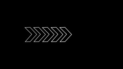 Fototapete - Arrow directional elements for visual communication. Animated arrow directional elements on black background perfect for motion graphics visual communication and informative content