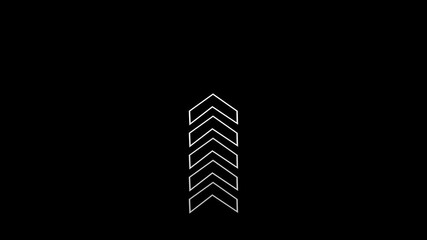 Poster - Arrow symbol showing upward growth. Ascending arrow symbol animation on black background indicating upward movement or growth concept minimalist design