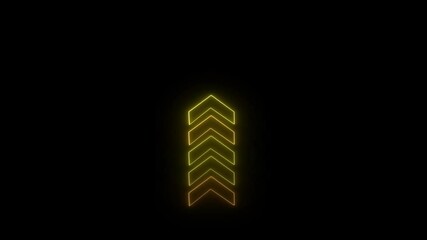 Poster - Progress arrow symbol for growth and success visuals. Ascending arrow animation on black background symbolizing growth progress and achievement ideal for motion graphics