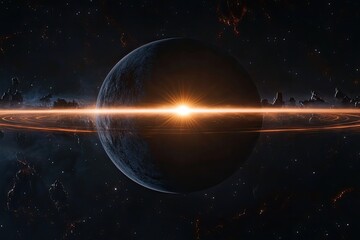 Wall Mural - Planet bathed in celestial light