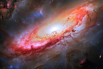 Wall Mural - Spiral galaxy nebula. Cosmic dust, colorful hues